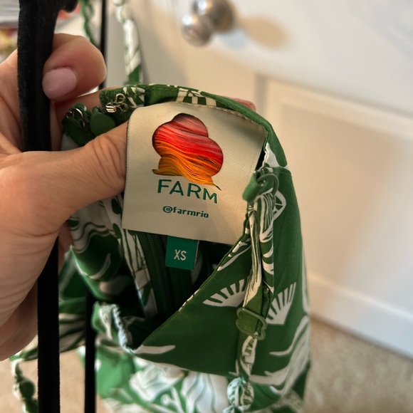 Farm Rio Green and White Leaf Print Dress - Picture 3 of 3